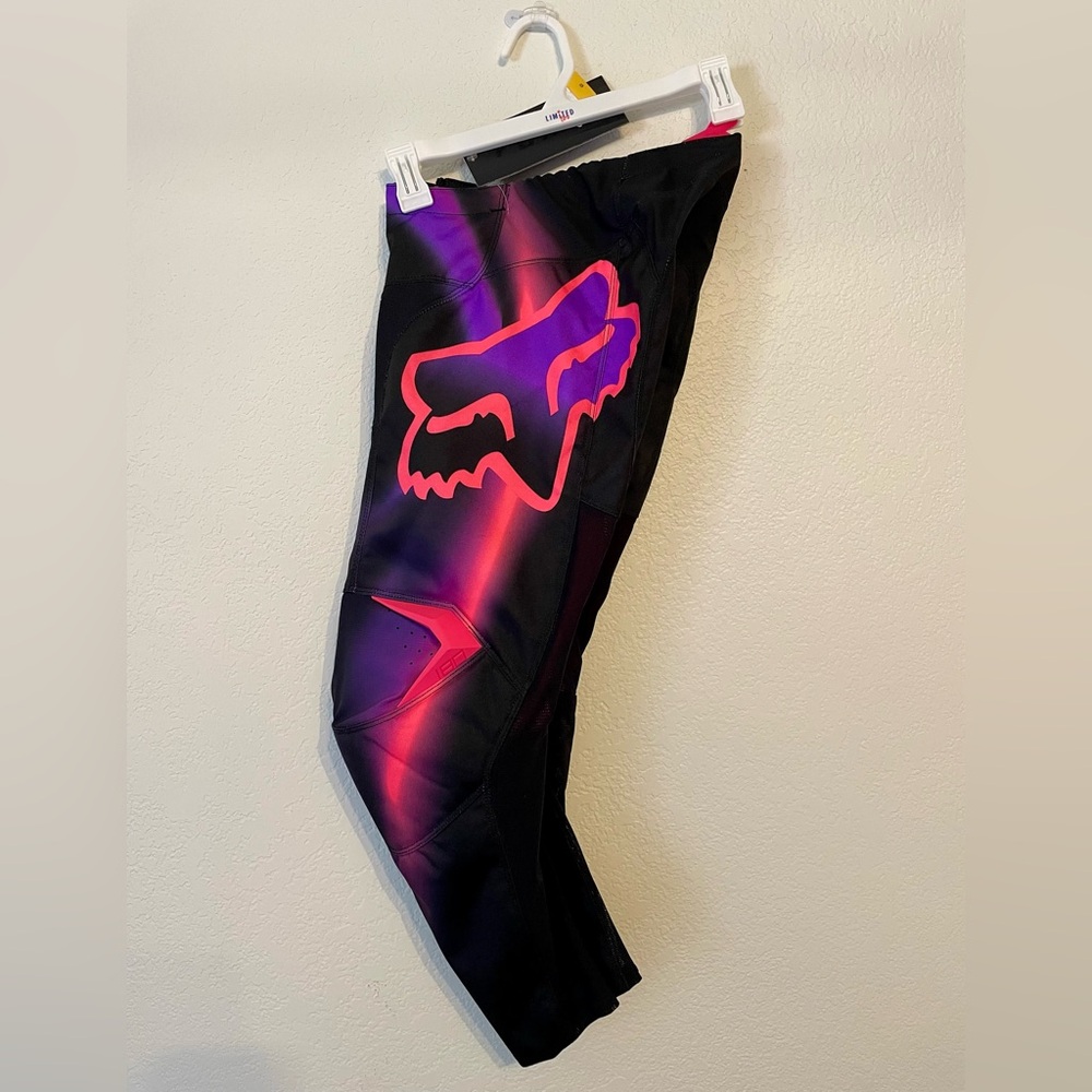 Fox Kids Black and Purple Padded Racing Pants- NWT
